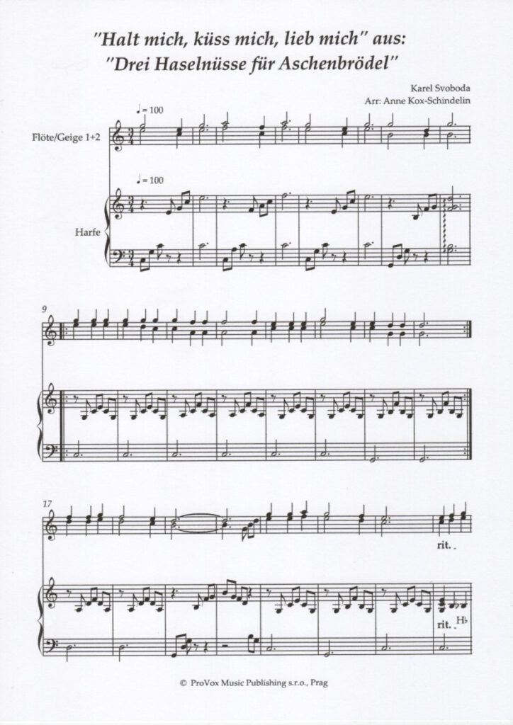 Drei Haselnüsse für Aschenbrödel Duo/Trio mit Flöte/Geige Anne KoxSchindelin Harfe