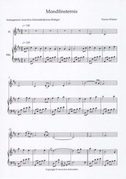 Mondfinsternis Flöte und Harfe 1.Seite