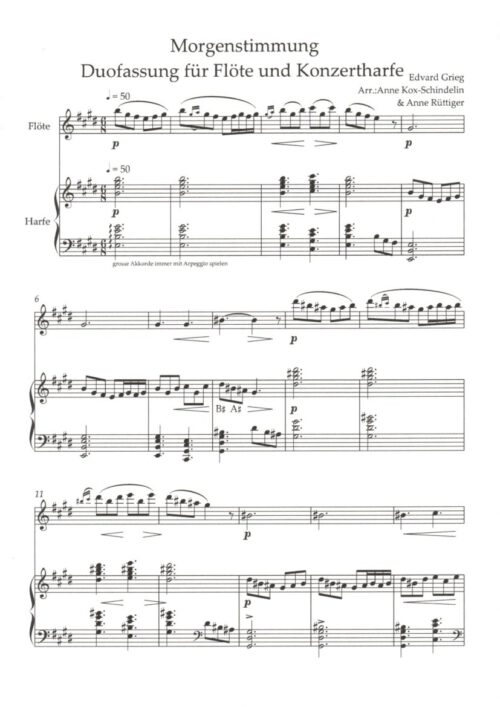 Morgenstimmung für Flöte und Harfe 1.Seite